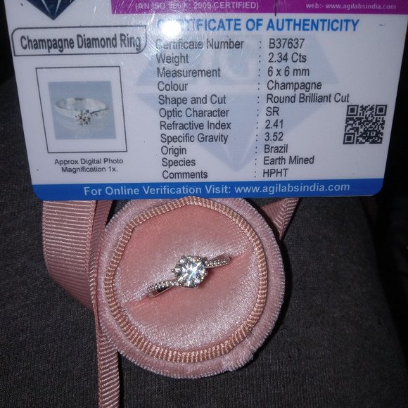 Diamond Ring 2.34 CT custom set in sterling silver